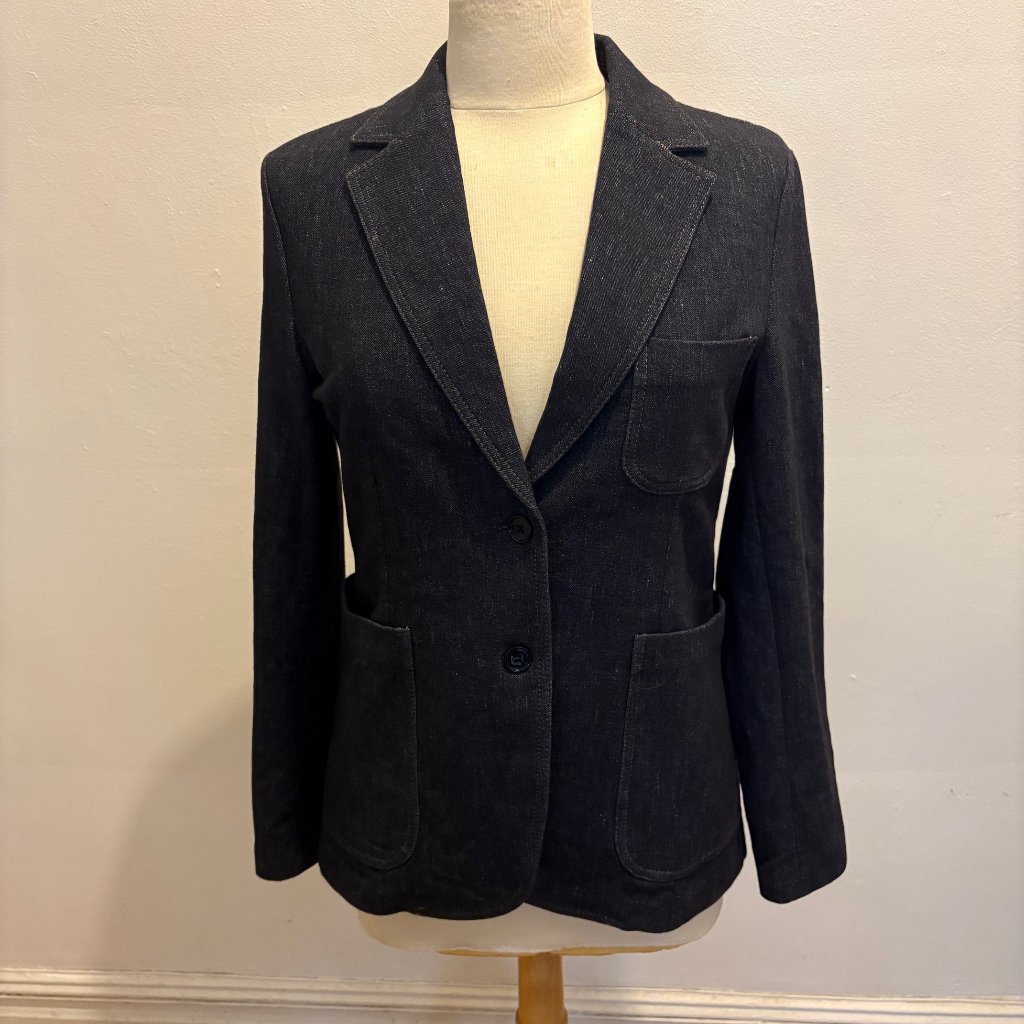 Circolo 1901 The Easy Jacket In Brushed Stretch Denim In Indigo Nwot